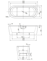 Акриловая ванна CEZARES SLIM CENTRAL-180-80-60-NERO-SET - Gidratop.ru изображение