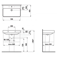 Раковина Laufen Pro S 8.1096.7.000.104.1, 70 х 46.5 см, белый - Gidratop.ru изображение