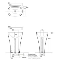 Раковина 60 см, без отв., с креплением и сифоном, цвет: белый - Gidratop.ru изображение