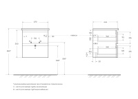 ALBANO-CER База под керамическую раковину  подвесная с двумя выкатными ящиками, Robere Nature Grigio, 470x444x500, ALBANO-CER-500-2C-SO-RNG - Gidratop.ru изображение