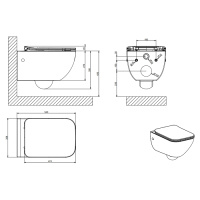 GESSI Origini Total Look унитаз подвесной 474х358х350 мм, с сиденьем микролифт, петли хром, с сифоном, цвет Matt Black Ceramic - Gidratop.ru изображение