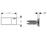 Клавиша Geberit Omega Type 70 115.084.SJ.1 для унитаза, двойной смыв, стекло/алюминий, цвет черный - Gidratop.ru изображение