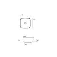 Раковина 43х43 см, без отв., накладная, цвет: белый - Gidratop.ru изображение