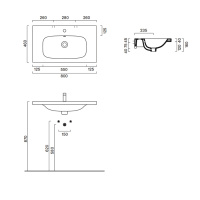 Catalano Alvea Раковина 80*46 подвесная или на мебель, цвет белый глянцевый - Gidratop.ru изображение