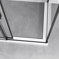 Душевой уголок Slim-N VSR-4SN8014CLB, 1400*800, черный, стекло прозрачное - Gidratop.ru изображение