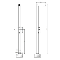 GESSI OUTDOOR душевая стойка для установки на улице, напольная, на 2 выхода, без ручек, ручного душа и верхнего душа, внешняя часть, цвет Corten - Gidratop.ru изображение