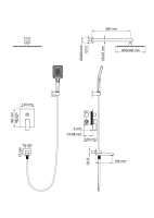 Душевая система встраиваемая WONZON & WOGHAND CUBE 2.0, Темный графит (WW-88087068-BGM) - Gidratop.ru изображение