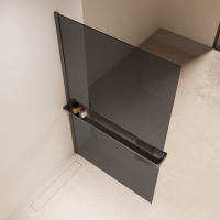 Душевая перегородка Walk-In VSW-1HR110CGGM, 1100*2000, вороненая сталь, стекло тонированное - Gidratop.ru изображение