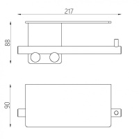 Бумагодержатель с полкой ABBER Osten 316 AA1830BGG оружейная сталь брашированная - Gidratop.ru изображение