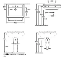 Раковина Villeroy&Boch Hommage 710175R1, 75 x 58 см, альпийский белый - Gidratop.ru изображение