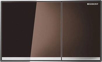 Клавиша Geberit Sigma Type 60 115.640.SQ.1, двойной смыв, цинковое литье, стекло умбра
