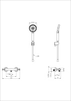 Смеситель для душа с термостатом WONZON & WOGHAND INN 5, Темный графит (WW-B2063-A-BGG) - Gidratop.ru изображение