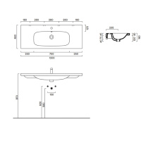 Catalano Alvea Раковина 120*46 подвесная или на мебель, цвет белый глянцевый - Gidratop.ru изображение