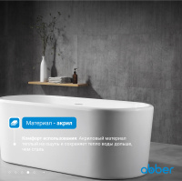 Акриловая ванна ABBER AB9272-1.6 белая - Gidratop.ru изображение