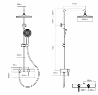 Душевая стойка VSFS-402MB, черный матовый - Gidratop.ru изображение
