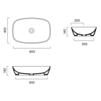 Catalano Alvea Раковина 60*40 накладная, цвет белый глянцевый - Gidratop.ru изображение