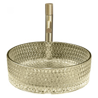 Раковина накладная стеклянная ABBER Glas AK2301GG золото - Gidratop.ru изображение