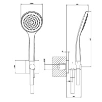 Gessi Emporio shower душевой комплект, состоящий из вывода воды, держателя, шланга 1,50 м и лейки, цвет: Chrome - Gidratop.ru изображение