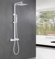 Душевая стойка ABBER Daheim AF8260WL с термостатом без излива, белый матовый - Gidratop.ru изображение