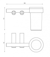 Стакан для зубных щеток с держателем ABBER Osten 316 AA1860BST сталь брашированная - Gidratop.ru изображение