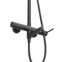 RELAX-CVD-NOP Душевая стойка со смесителем и изливом, черный матовый - Gidratop.ru изображение