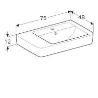 Раковина Geberit Renova Plan, 75 х 48 см, белая, R/L - Gidratop.ru изображение