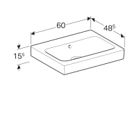 Раковина Geberit iCon 124063000, 60 х 48,5 см, с переливом по центру, без отверстия под смеситель, белая - Gidratop.ru изображение