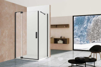 Душевой уголок Extra VSR-1E101110CLB, 1000/1100*1000, черный, стекло прозрачное - Gidratop.ru изображение