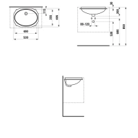 Раковина Laufen Birova 8.1119.1.000.000.1, 49 см, встраиваемая снизу, белая - Gidratop.ru изображение