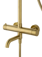 Душевая система с термостатом WONZON & WOGHAND STICK, Брашированное золото (WW-88739903-BG) - Gidratop.ru изображение