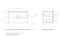 ETNA База под раковину подвесная с двумя выкатными ящиками, с доводчиками, Bianco Lucido, 900x455x500, ETNA-900-2C-SO-BL-P - Gidratop.ru изображение