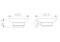 Мыльница с держателем WONZON & WOGHAND FLAT, Хром (WW-9722) - Gidratop.ru изображение