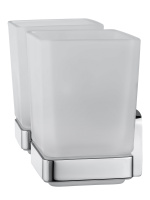 Два стакана для зубных щеток с держателем WONZON & WOGHAND STILL, Хром (WW-6628) - Gidratop.ru изображение