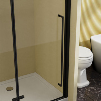 Душевая дверь Slim-N VDPH-5SN100CLB, 1000, черный, стекло прозрачное - Gidratop.ru изображение