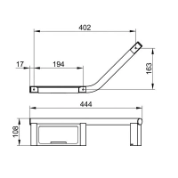 Поручень Keuco Plan 14909011038, с полкой, цвет хром/светло-серый - Gidratop.ru изображение