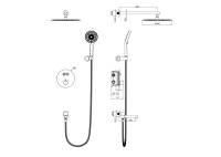 Душевая система с термостатом встраиваемая WONZON & WOGHAND STICK, Темный графит (WW-88929010-BGM) - Gidratop.ru изображение