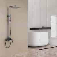 Душевая стойка ABBER Wasserfall AF8616NGL с изливом, никель - Gidratop.ru изображение