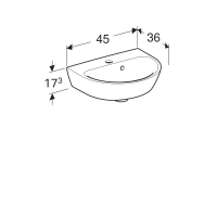 Раковина Geberit Renova 500.375.01.1, 45 х 36 см, белая - Gidratop.ru изображение
