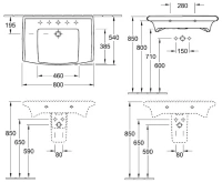 Раковина Villeroy&Boch Lifetime 5174, 80 х 54 см - Gidratop.ru изображение