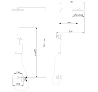 Душевая стойка ABBER Daheim AF8220BL без излива, черный матовый - Gidratop.ru изображение