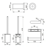 Набор аксессуаров для ванной комнаты Keuco Plan 19701371490 2+1, черный матовый - Gidratop.ru изображение