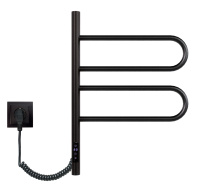 Полотенцесушитель электрический Vincea VTD-1R1CBE 44x60, черный, таймер - Gidratop.ru изображение