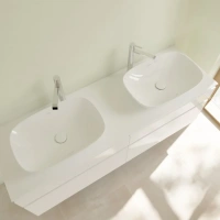 Раковина Villeroy&Boch Loop & Friends 56 x 38 см, на столешницу, альпийский белый, 4A4900R1 - Gidratop.ru изображение