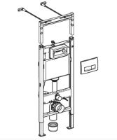 Инсталляция Geberit Delta Платтенбау 458.125.21.1 UP100 (Duofix) с клавишей Delta 51 (хром глянец) - Gidratop.ru изображение