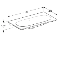 Раковина Geberit Acanto 500.643.01.2, 90 см, без отверстия под смеситель, белая - Gidratop.ru изображение