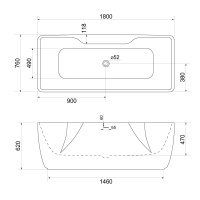 Акриловая ванна BELBAGNO BB110-180-76 - Gidratop.ru изображение