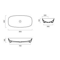 Catalano Alvea Раковина 80*40 накладная, цвет белый глянцевый - Gidratop.ru изображение