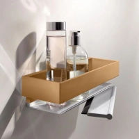 Полка для душа Keuco Edition 11 11159030000, с стеклоочистителем, цвет бронза шлифованная - Gidratop.ru изображение