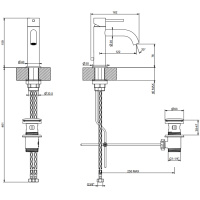GESSI 316 смеситель для раковины на 1 отверстие с донным клапаном, излив 123мм, цвет: Black XL - Gidratop.ru изображение