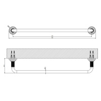 GESSI VENTI20 полотенцедержатель 450 мм., цвет черный матовый - Gidratop.ru изображение